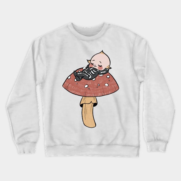 - sleeping on a mushroom Crewneck Sweatshirt by crisbubastis